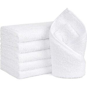Microfiber hand towels 6 pack white quick dry absorbent gym spa yoga bathroom to